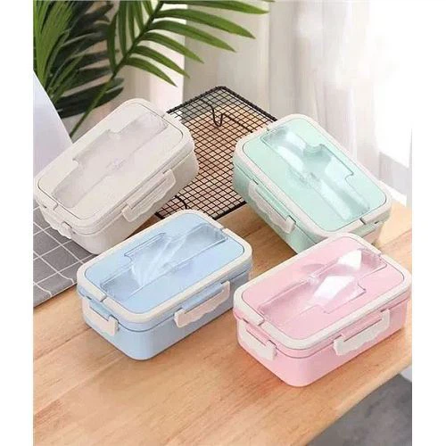 صندوق غداء مزدوج الطبقة مع مقبض